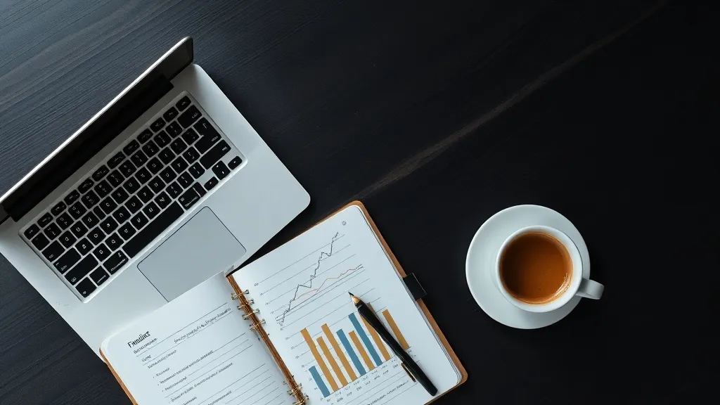 A professional high-angle shot of a clean workspace with a l